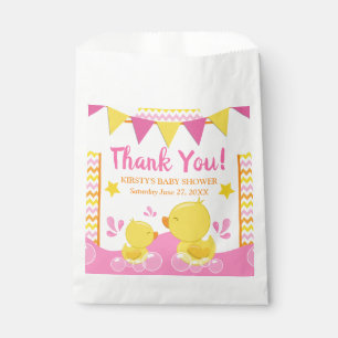 Sachets En Papier Canard en caoutchouc jaune et rose pour Baby Showe