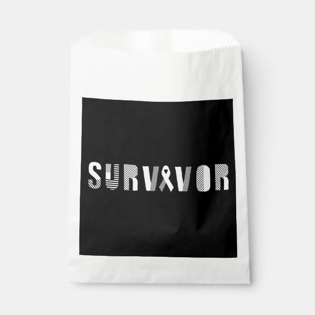 Sachets En Papier Cancer du survivant Ruban Inspiration Motivationne (Devant)