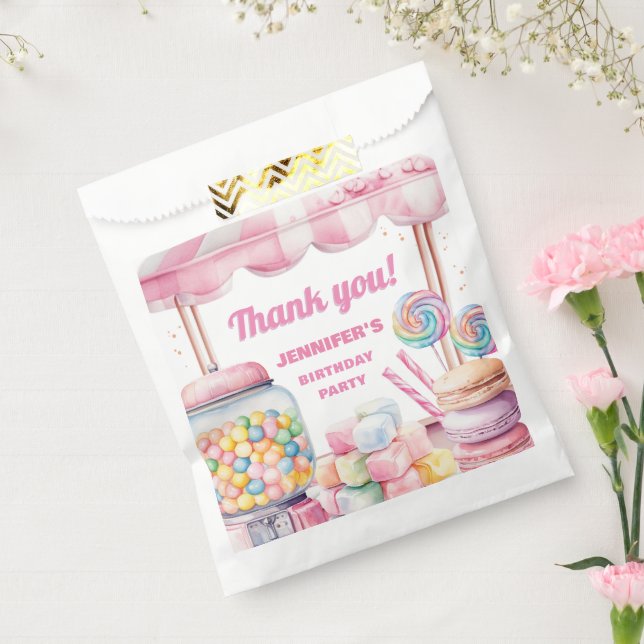 Sachets En Papier Candy Land Retro Rose Sweets Girl Anniversaire (Scellé)