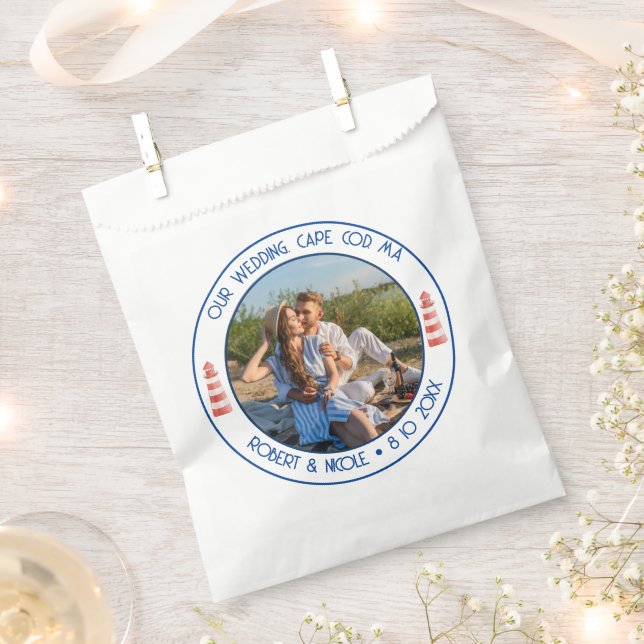 Sachets En Papier Cape Cod Mariage Thème Favoriser le sac (Coupé)