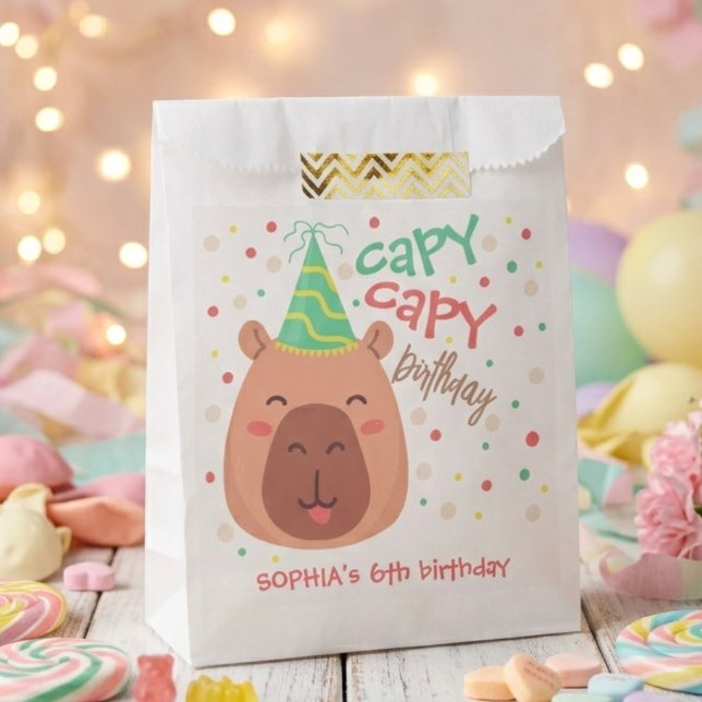 Sachets En Papier Capy capy anniversaire capybara (Créateur téléchargé)
