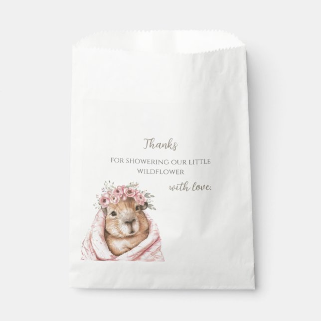 Sachets En Papier Capybara Baby Shower • Wildflower  (Devant)