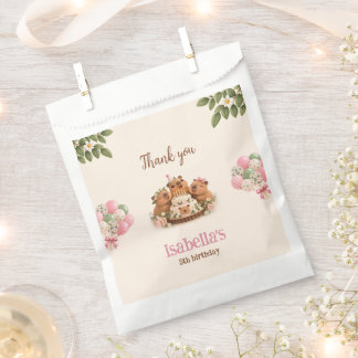 Sachets En Papier Capybara Capy Fête Mignonne Rose Kawaii Fille Anni