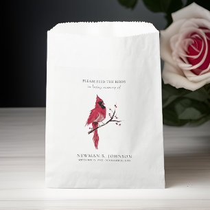 Sachets En Papier Cardinal Bird Seed Packet Funeral Memorial