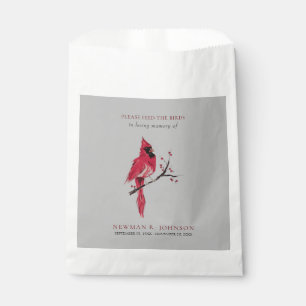 Sachets En Papier Cardinal Bird Seed Packet Funeral Memorial