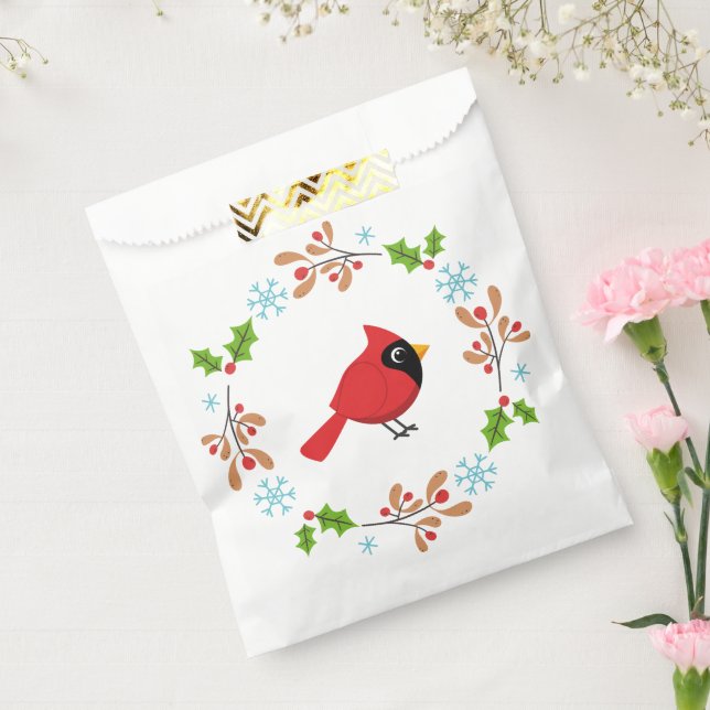 Sachets En Papier Cardinal Rouge Cardinal Cardinal aux Fleurs (Scellé)