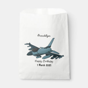 Sachets En Papier Caricature d'avion de chasse militaire