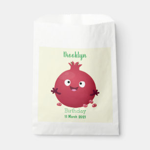 Sachets En Papier Caricature de fruits à la grenade joyeux