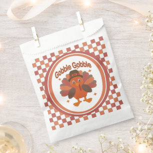 Sachets En Papier Caricature de Turquie Thanksgiving - "Gobble Gobbl