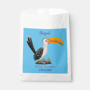 Sachets En Papier Caricature d'oiseau de safari de barbecue jaune am