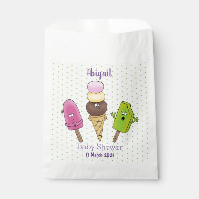 Sachets En Papier Caricature drôles de glace popsicle dessin animé t (Devant)