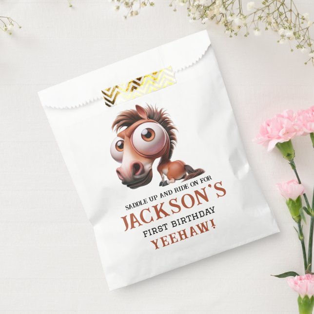 Sachets En Papier Caricatures du cheval 1er anniversaire (Scellé)