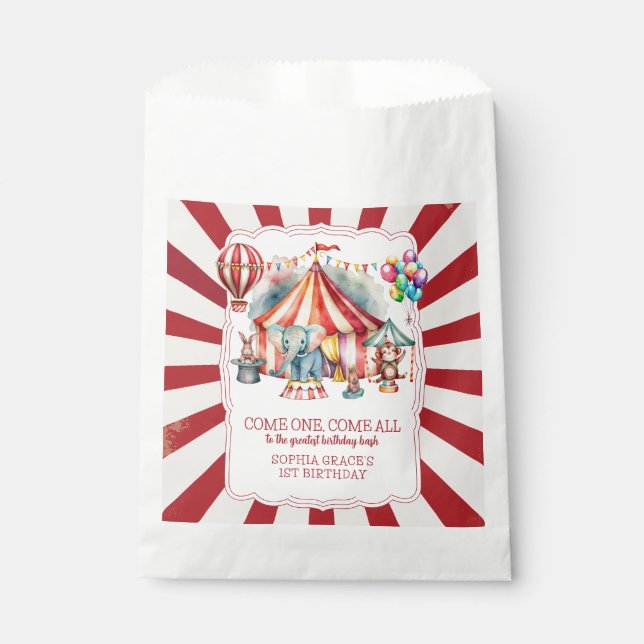 Sachets En Papier Carnaval Budget Cirque Spectacle & Animaux Anniver (Devant)