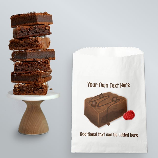 Sachets En Papier Carré Brownie au chocolat et votre propre texte (Créateur téléchargé)