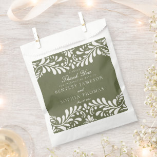 Sachets En Papier Carreau de Talavera vert Dessert de mariage de la