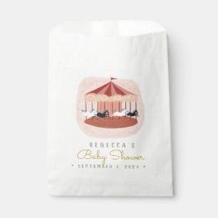 Sachets En Papier Carrousel rose aquarelle