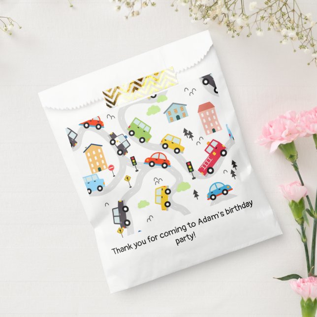 Sachets En Papier Cars Trucks Road Map Birthday Party (Scellé)