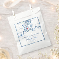Carte de l'île de Newport Rhode Mariage de script