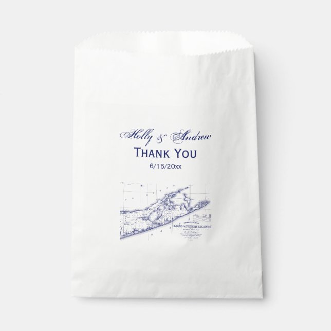 Sachets En Papier Carte de Long Island The Hamptons (Devant)
