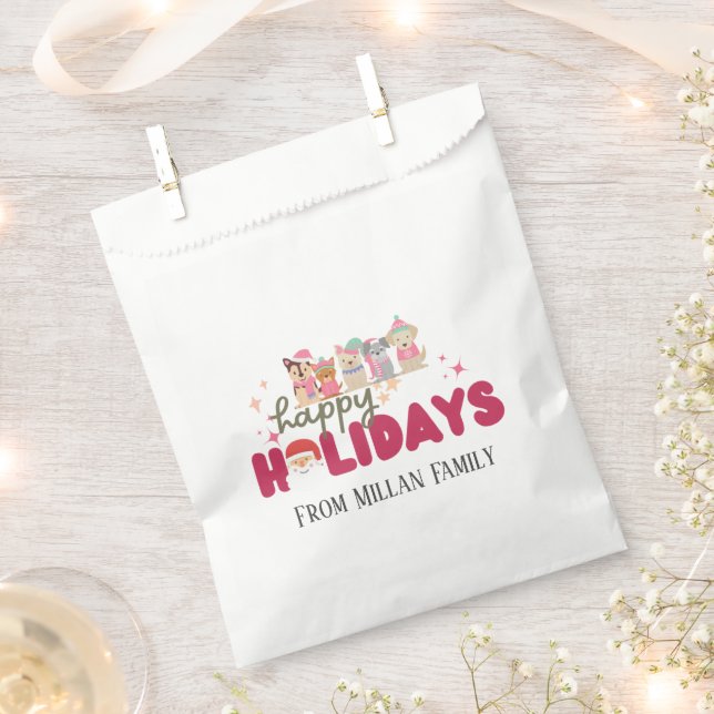 Sachets En Papier Carte de vacances familiale ou professionnelle ave (Coupé)