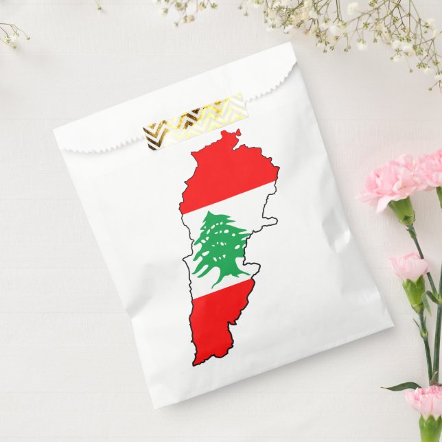 Sachets En Papier Carte du Liban avec drapeau (Scellé)