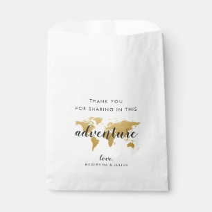 Sachets En Papier Carte du monde Thème de voyage Gâteau ou Favoris