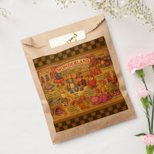 Sachets En Papier Carte Fantaisiste des Aventures d'Alice au Pays de
