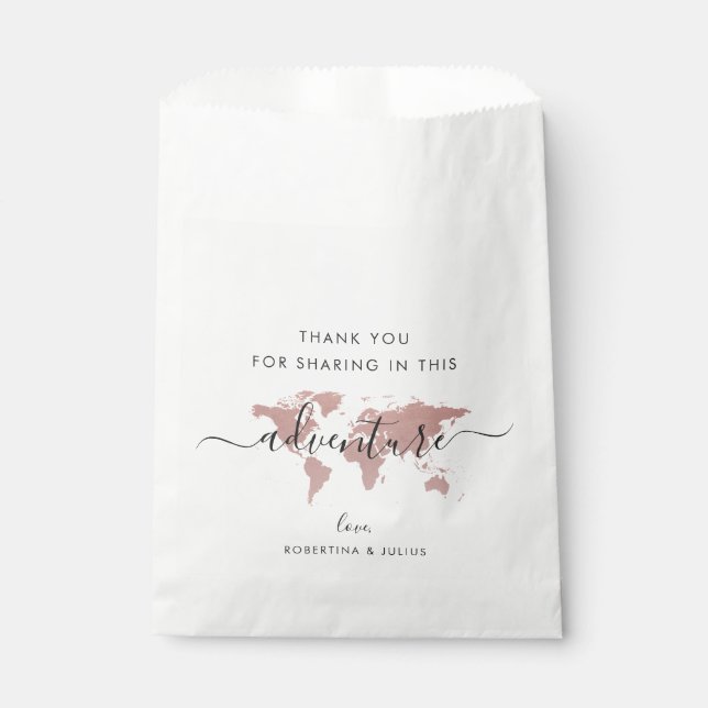 Sachets En Papier Carte rose World Adventure Travel Thème (Devant)