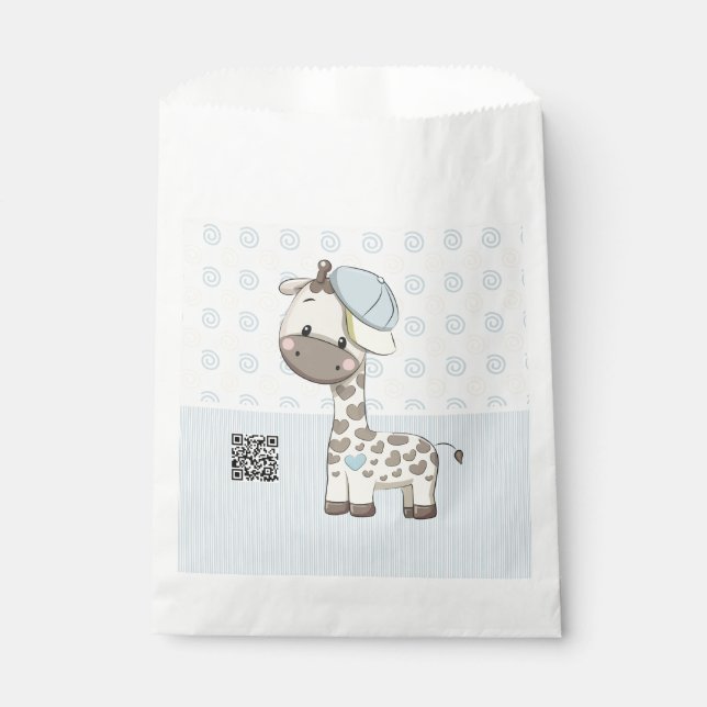 Sachets En Papier Cartoon personnalisé Baby Boy Giraffe (Devant)