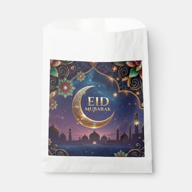 Sachets En Papier Cash money eid Mubarak Gold And navy (Devant)