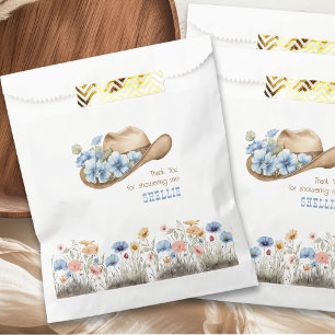 Sachets En Papier Casquette Cowboy avec Fleurs sauvages Boho Ouest