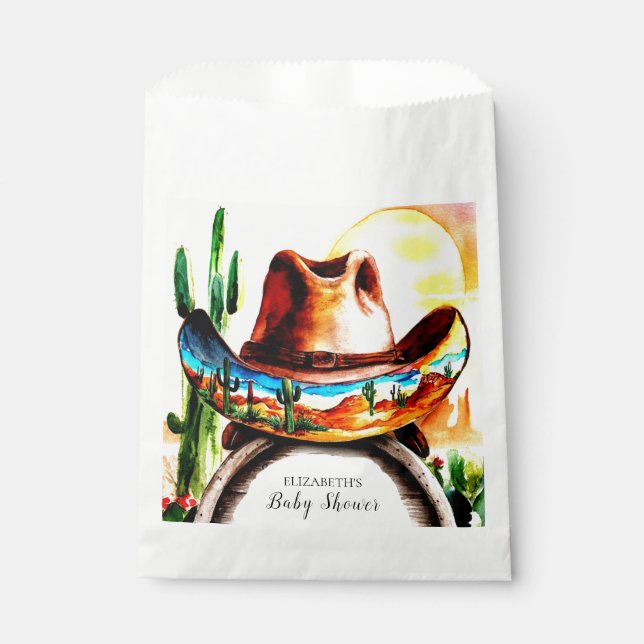 Sachets En Papier Casquette magique de l'Ouest Baby shower Cowboy (Devant)