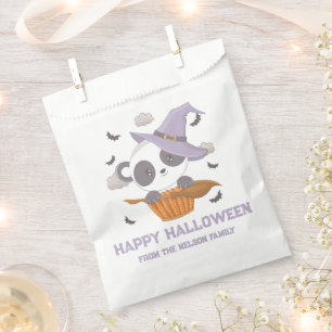 Sachets En Papier Casquette Panda Witch Broom Joyeux Halloween