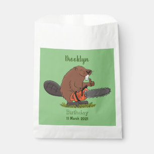 Sachets En Papier Castor drôle avec humour de dessin animé de tronço