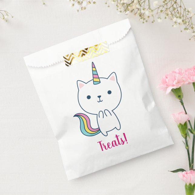 Sachets En Papier Caticorn | Sac de Faveurs | Blanc (Scellé)