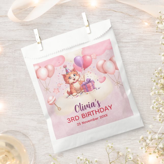 Sachets En Papier Célébration de chats Kitty Anniversaire Favoriser  (Coupé)