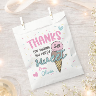 Sachets En Papier Célébration de crème glacée douce Merci d'anni