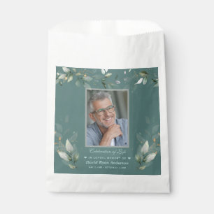 Sachets En Papier Célébration de la vie vert homme photo Mémorial