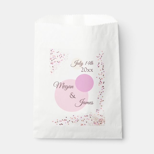 Sachets En Papier Cercles Confetti Roses (Devant)