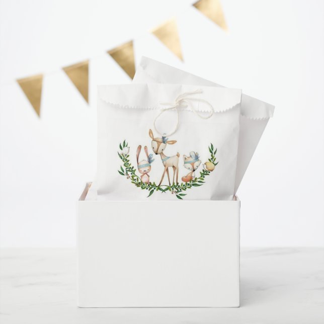 Sachets En Papier Cerfs aquarelle mignons (Fête)
