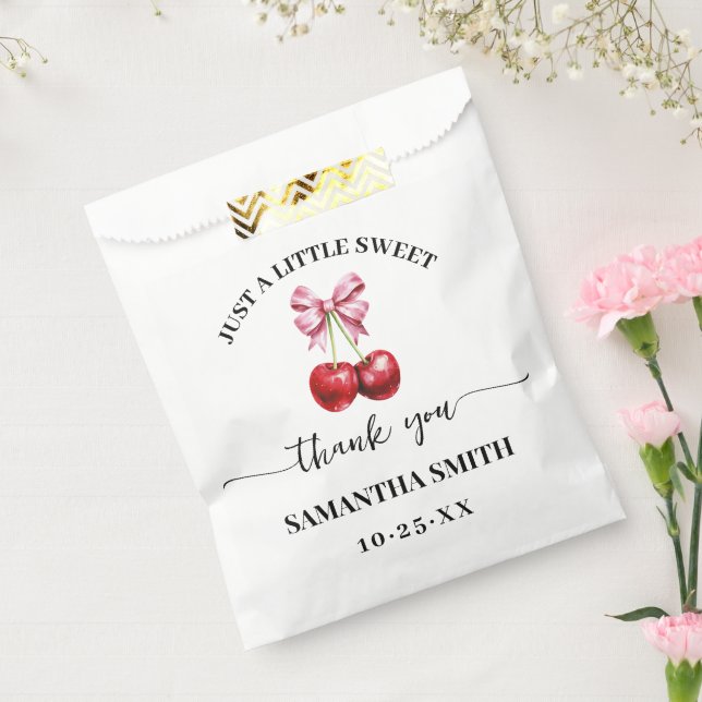 Sachets En Papier Cerise rose Coquette Baby shower (Scellé)
