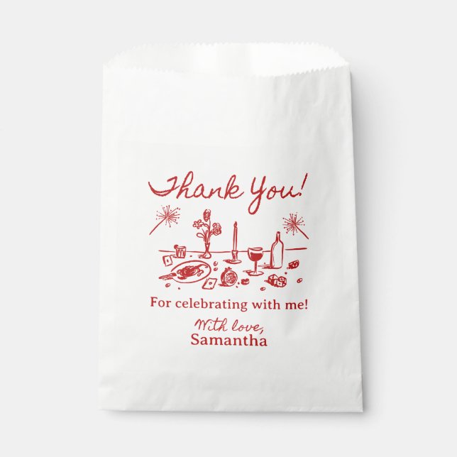 Sachets En Papier C'est l'Amour Illustré Merci (Devant)