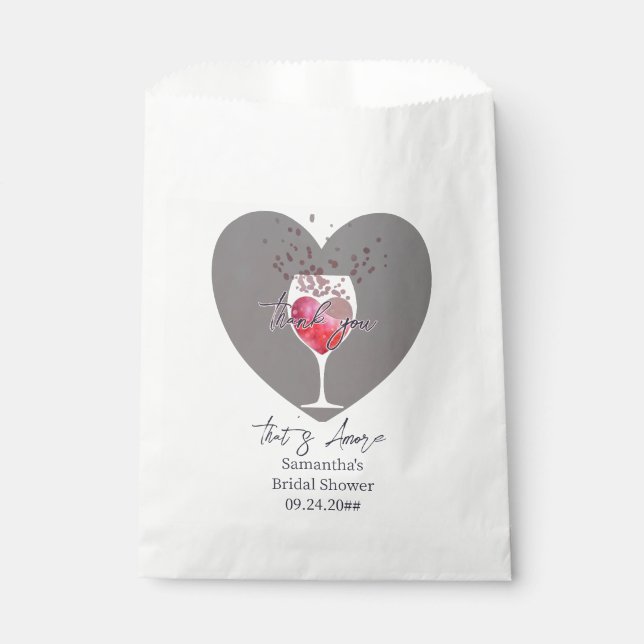Sachets En Papier C'Est Plus Vino Italien Avant Vows Fête des mariée (Devant)