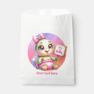 Sachets En Papier C'est un baby shower fille tortue personnalisable