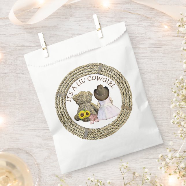 Sachets En Papier C'est un Baby shower Lil' Cowgirl (Coupé)