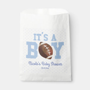 Sachets En Papier C'est un garçon ! Baby shower de football bleu
