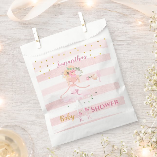 Sachets En Papier C'est une fille belle Ballerina Baby shower Favor (Coupé)