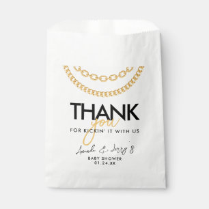 Sachets En Papier Chaîne en or à maillons cubains pour Baby Shower H