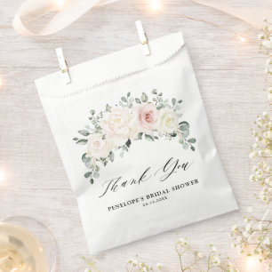 Sachets En Papier Champagne Ivory Blush Fête des mariées florale ros