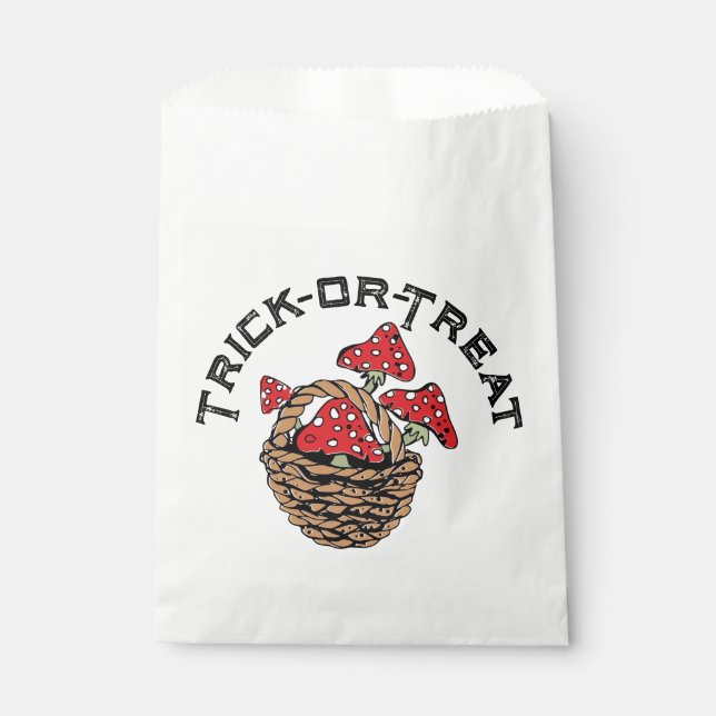 Sachets En Papier Champignons Casquettes rouges d'Halloween (Devant)